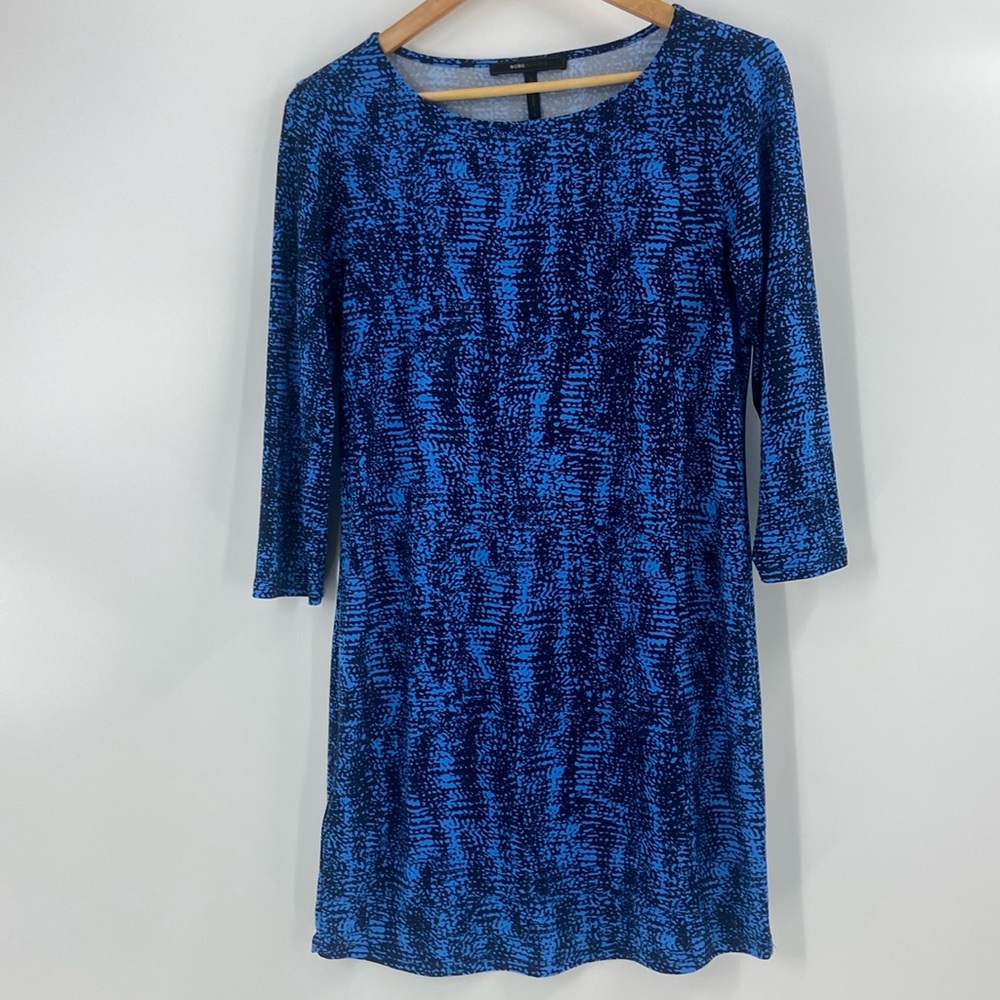 BCBG Maxazria  blue black tunic dress top relaxed fit